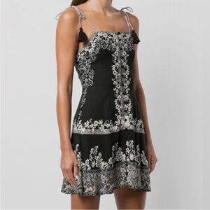 Alice + Olivia Glinda Tassel Spaghetti strap dress, size XS